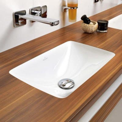 Villeroy en Boch Loop en Friends onderbouwwastafel 45x28cm met overloop zonder kraangat wit