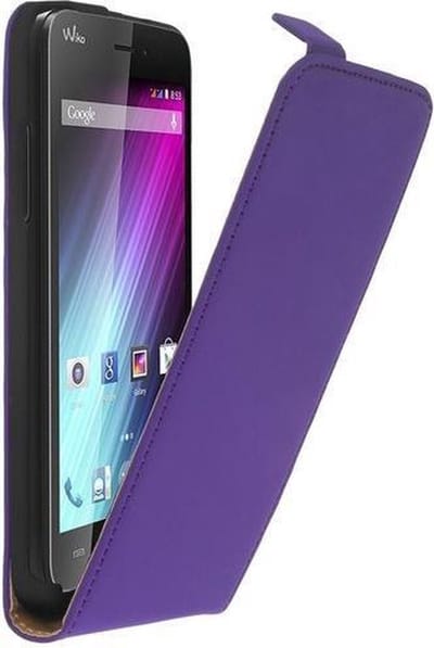 Lelycase Lila Lederen Flip case Telefoonhoesje Voor Wiko Lenny