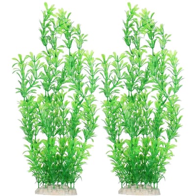 2 Pièces Aquarium Aquarium Aménagement Paysager Plastique Herbe d'Arachide pour Ornements Tortue Poisson green