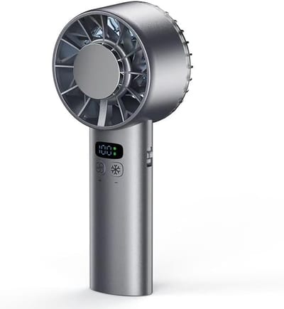 Draagbare Handventilator, Mini Turbo Ventilator, Zakventilator Met 5200mAh Accu, Koelend, Verstelbare Snelheid (1-100), Voor Reizen, Camping & Buiten, Zwart