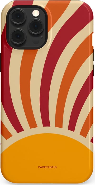 Casetastic Hoesje Geschikt voor Apple iPhone 12 Pro Max Magsafe - Stijlvolle Beschermende Duo-layer Case - Retro zomer