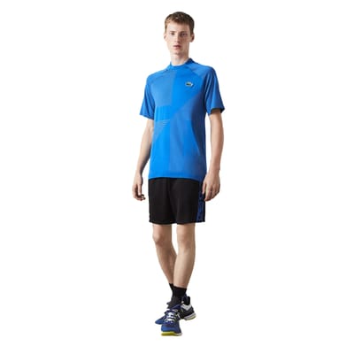 Lacoste Heren Geometrisch Patroon Ultra Dry Poloshirt (Blauw)