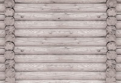 Fotobehang Log Wood Wall | XL - 208cm x 146cm | 130g/m2 Vlies