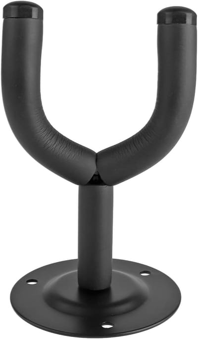 Gitaarhanger Muurbeugel - Gitaarhaak Hanger - Gitaar Opbergen - Met Spons Bedekt - 15 x 10 x 3 cm - Zwart