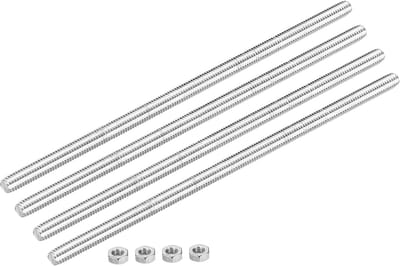 4 stuks draadstangen M6 x 150 mm, 1 mm draadstangen van roestvrij staal 304 rechts draadstangen staven met schroeven