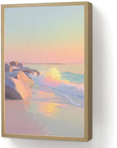 Wandlamp 40x60 cm - Oplaadbaar - Zomerlicht - Strand - Fonkelende accenten - Wandlampen binnen woonkamer - Slaapkamer lamp - Decoratieve nachtlamp - Vloerlamp draadloos