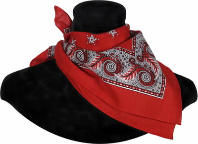 Boerenzakdoek Rood Met Bloemen Motief - 63x63 Cm - One Size - Volwassenen En Kinderen
