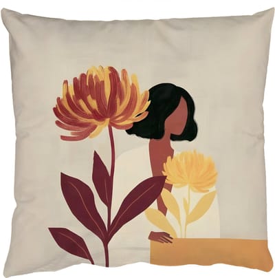 Sierkussens - Kussentjes Woonkamer - 50x50 cm - Vrouw - Minimalistisch - Bloem