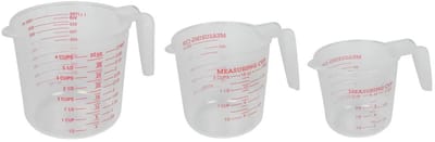 Benson Maatbeker Set - 3 Delig - Transparant - Nauwkeurige Maataanduiding - 250/500/1000 ml