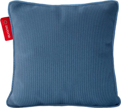 Auronic Warmtekussen - Knitted - 45x45 - Draadloos - Oplaadbaar - Elektrisch kussen - Infrarood - Blauw/Grijs