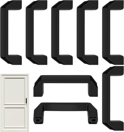 Set van 8 Zwarte Nylon Handgrepen voor Keukenladen en Kasten - Geschikt voor 30 Series Aluminium Profiel (Boorafstand 120mm)