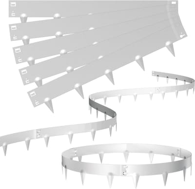 Gazonrand Metaal - Bloembedomranding Tuin - Tuinranden Creëren - Flexibel Vervormbaar - 50 Meter Lengte - Zilver
