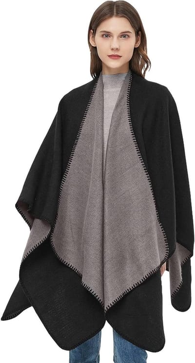 Stijlvolle Dames Poncho en Cape - Warme Sjaal en Dekentje voor de Winter, Gebreide en Geruite Ontwerpen