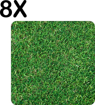 Luxe Placemat - Zo Groen als Gras - Set van 8 Placemats - 50x50 cm - 2 mm dik Vinyl - Anti Slip - Afneembaar