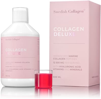 Swedish Collagen Deluxe - 12.500 mg Marine Peptiden - Vitamine C, Hyaluronzuur - Bessensmaak - 500 ml