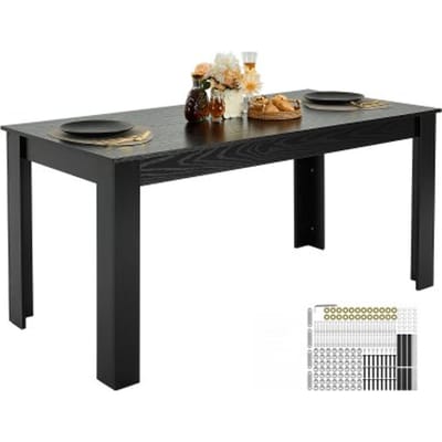 VEVOR Rechthoekige eettafel, houten keukentafel (160 cm / 150 kg draagvermogen) voor 4-6 personen, eetkamermeubilair, vergadertafel voor thuis, keuken, woonkamer, bruin (alleen tafel)