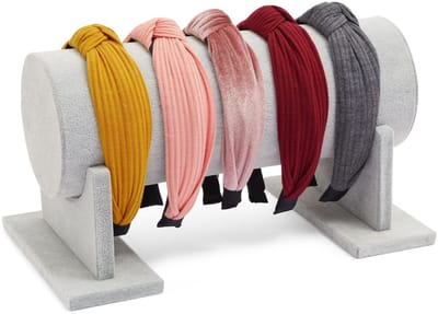 Allecto - Grey Velvet Headband Holder - Juwelen Organizer - Stijlvol en Ruimtebesparend - 12 x 7 Inch - Zacht en Elegant - Geschikt voor Dames en H...