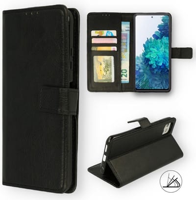 HB Hoesje Geschikt voor Samsung Galaxy J4 Plus - Portemonnee Book Case - Pasjeshouder en Magneetlipje - Zwart