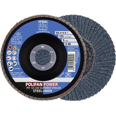 PFERD TOOLS 67684125 Z Sg Power Steelox Lamellenschijf Diameter 125 mm Boordiameter 22.23 mm Korrelgrootte (num) 40 10 stuk(s)