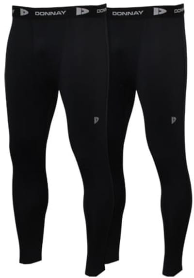 2-Pack Donnay - Compressie Legging - Thermo/Sportlegging - Heren - Black (010) - maat S