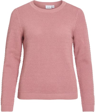 VILA Dames Gebreid Trui Gezellige Sweater Structuur Ontwerp met Ronde Hals VIDALO