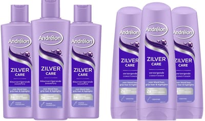 Andrélon Zilver Care Pakket - 3 x Shampoo & 3 x Conditioner