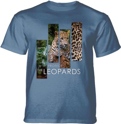 T-shirt Protect Leopard Split Portrait Blue S
