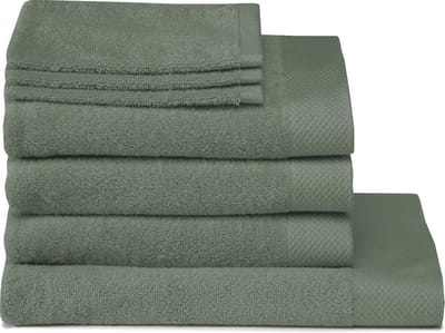 Seahorse Pure - 3 Washandjes & 3 Baddoeken & 1 Douchelaken - Laurel - Set van 7