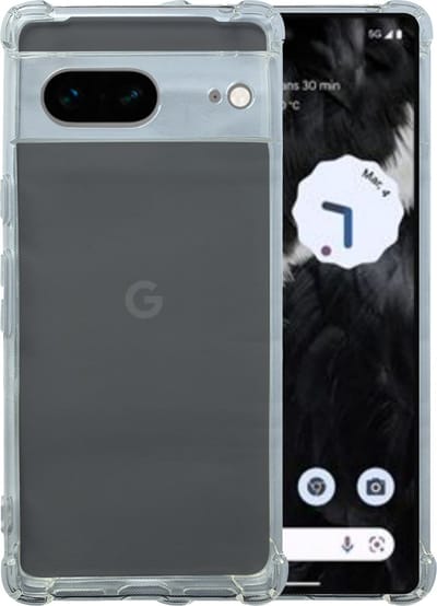 Google Pixel 7 hoesje siliconen shockproof transparant backcover met verstevigde hoeken