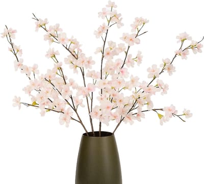 4 Stuks Nepparen Cherry Blossoms Takken - Roze Zijde Bloemen voor Bruiloft, Feest, Thuisdecoratie, Kantoor en DIY Lente Versiering van 107 cm