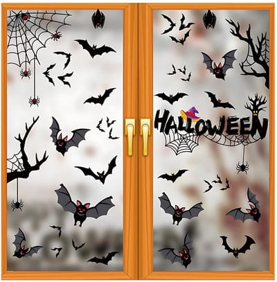 Dailygoods- Muurstickers Halloween - 3 Vellen - 56 Stuks - Afneembaar - Dubbelzijdig - 20 x 30 cm - Unieke Patronen - Raamdecoratie