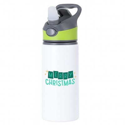 Hacebo® - Kerst merry christmas waterfles met rietje groen - Kerstmis - Kerst beker - winter - kerst - christmas - kerst cadeau - water fles - 650ML