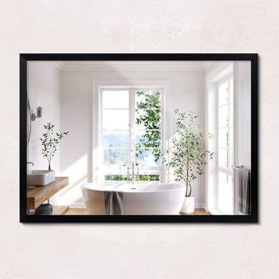 ArtPrintCave Wandspiegel - Spiegel Witte Rechthoek - 50x70 cm - Badkamerspiegel - Gangspiegel - Eetkamer - Rechthoekige Witte Spiegel - Minimalistische Wandspiegel - Rechthoekige Spiegel Met Witte Rand