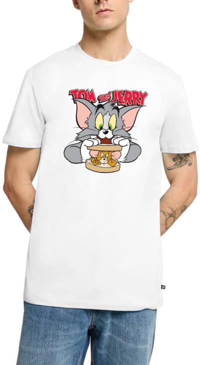 Tom En Jerry Sandwich Muis Broodje Premium T Shirt Heren