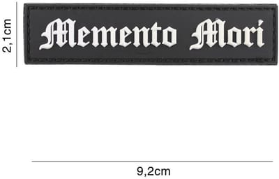 Embleem 3D PVC Memento Mori Zwart/Wit