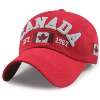 Casquette de baseball brodée Canada Feuille d'érable 1967 Chapeau décoratif à visière de canard pour extérieur Protection solaire pour hommes et femmes Adjustable gray