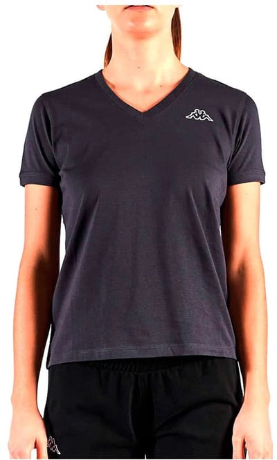 Kappa Logo Cabou T-shirt Met Korte Mouwen En V-hals Blauw S Vrouw