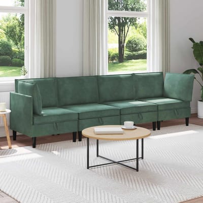vidaXL - Woonkamer - Meubelset - 4 - st - Zeegroen - Fluweel