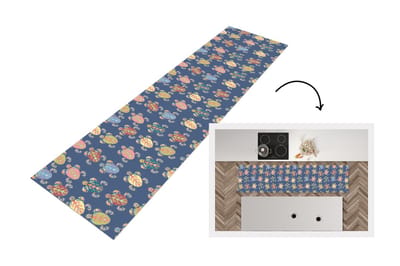 Keukenloper - Loper keuken - Patronen - Schildpad - Dieren - 200x50 cm - Keukenloper vinyl
