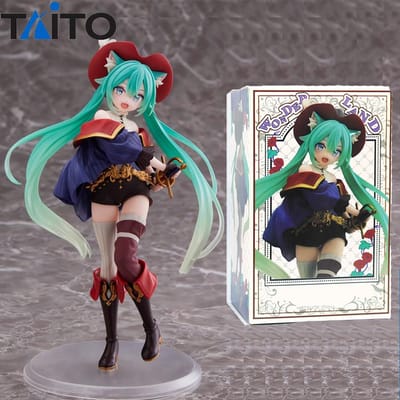 Anime Hatsune Miku Figuur Sprookjes Wonderland Hatsune Miku Gelaarsde Kat Kawaii Actiefiguur Volwassen Verzameling Model Speelgoed Cadeau