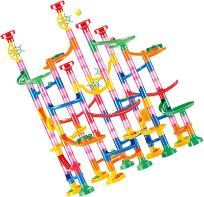 Knikkerbaan Bouwstenen - Doolhof Spel - Creatief Spelen - Cognitieve Vaardigheden Verbeteren - 133 Stuks - Kleurrijk