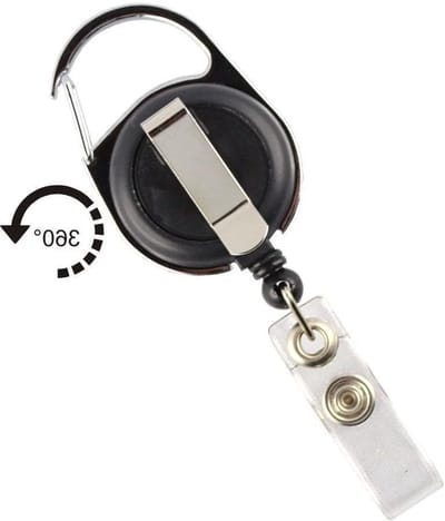 Kaarthouder met Skihouder - ID Kaart Hanger - Veilig Identificeren - Uitschuifbaar Met Koord - 110x70 mm - Zwart