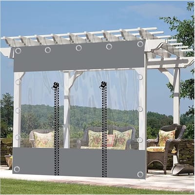 Waterdicht PVC Zijgordijn voor Pergola en Veranda - Met Doorvoertules