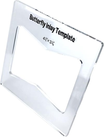 Houtbewerking Sjabloon - Inleg Vlinder - Decoratieve Details - 7 Maten Inlays - 14 x 14 cm - Helder