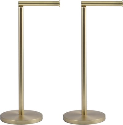 MSV Wc/toiletrolhouder reservoir - 2x - rvs metaal - goud kleurig - 54 cm - Voor 4 rollen
