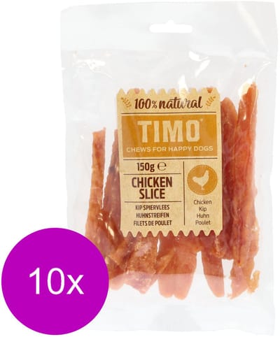 Timo Kip Spiervlees - Hondensnacks - 10 x Kip 150 g