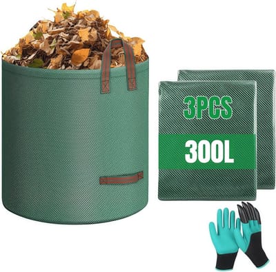 Tuinafvalzakken 3 x 300 liter - Herbruikbare Groene Bladzakken met Handvat