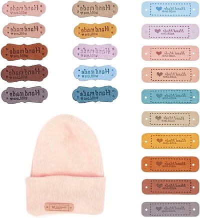 Handgemaakte Labels voor DIY Projecten - Leer en Suède Labels met Gaten voor Hoeden, Kleding en Breiwerk Decoratie (1.5 x 5.5 cm en 4.3 x 1.5 cm)