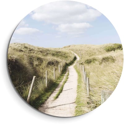 KitchenArt - Dune Path – Muurcirkel Binnen - ø 40 cm - Wandcirkel - Mét Ophangsysteem - Wanddecoratie - Muurdecoratie
