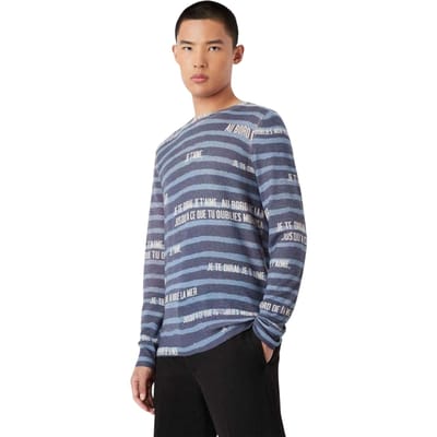 Emporio Armani EA7 Heren Slogan Kasjmier Sweatshirt (Marineblauw)